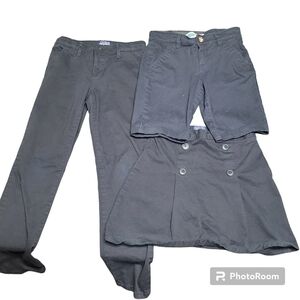 Girls Black School 3 Uniform Bottoms Bermuda Shorts Skort And Pants Size 10